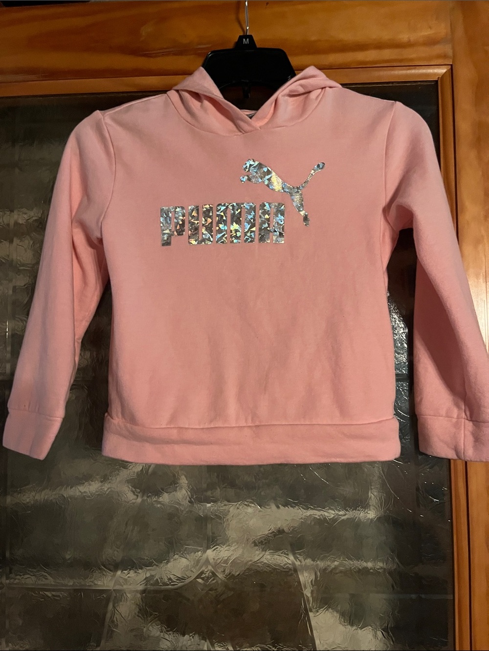 Puma Pink Hoodie with Holographic Logo